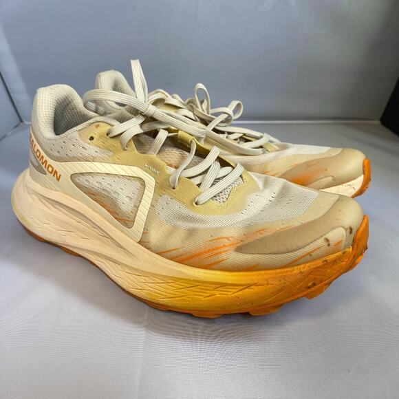 Salomon Glide Max TR Trail Running Shoes w10 Beige Orange - Picture 1 of 7